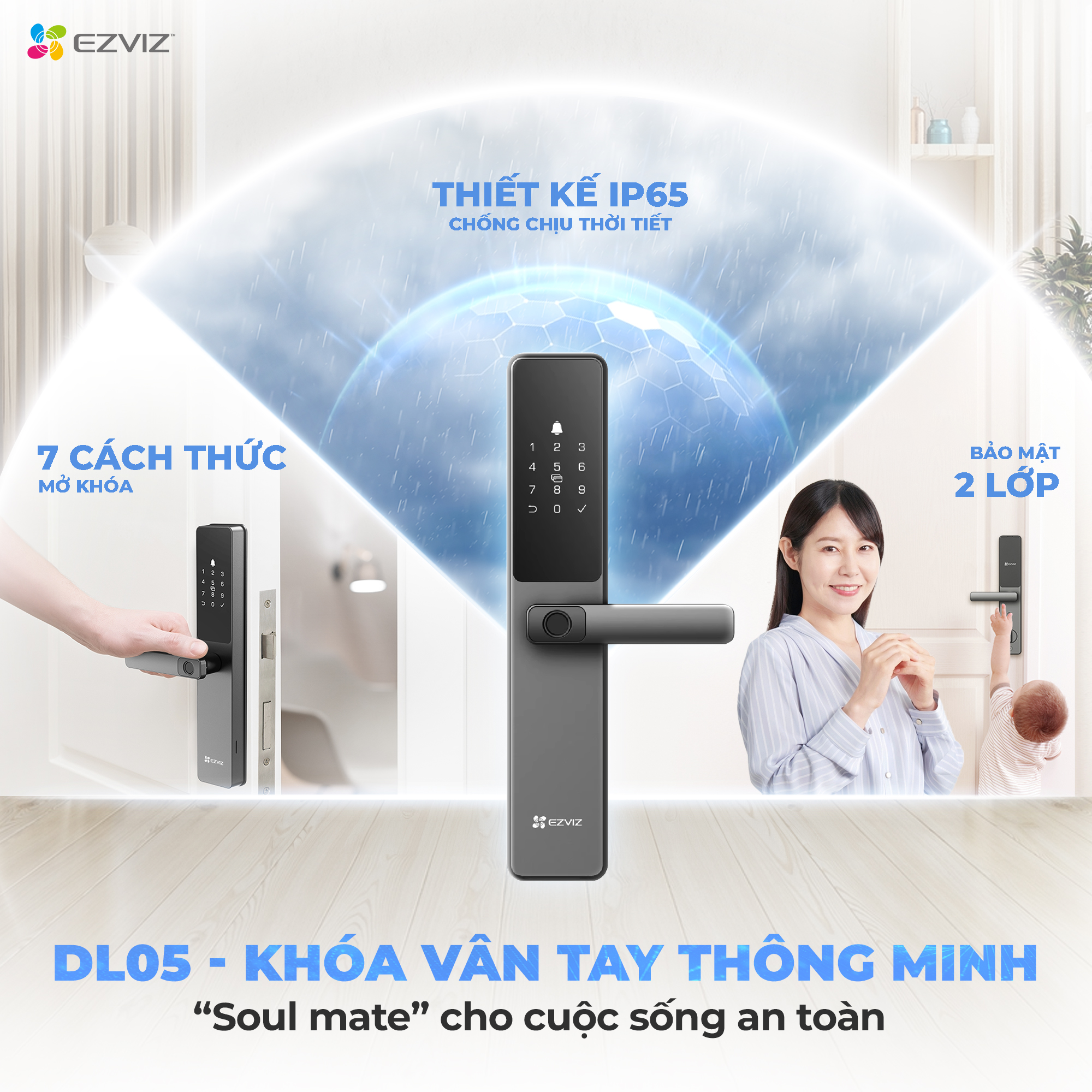 Khóa Vân Tay Ezviz DL05 Khóa Cửa Thông Minh - Ảnh 3