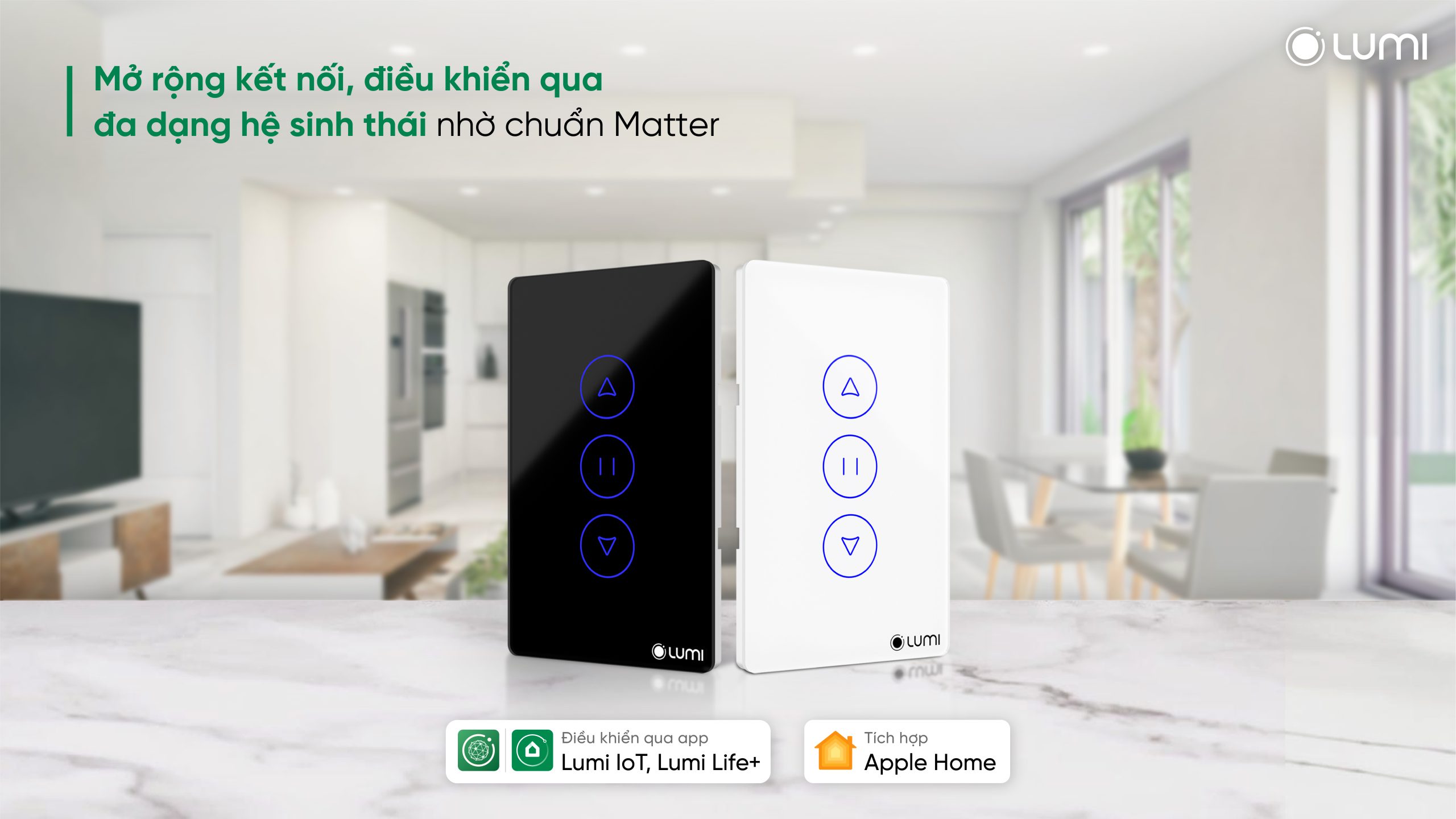 Công tắc cửa cuốn thông minh Wifi Lumi LM-S3R/W Mở rộng kết nối với công tắc cửa cuốn thông minh Lumi