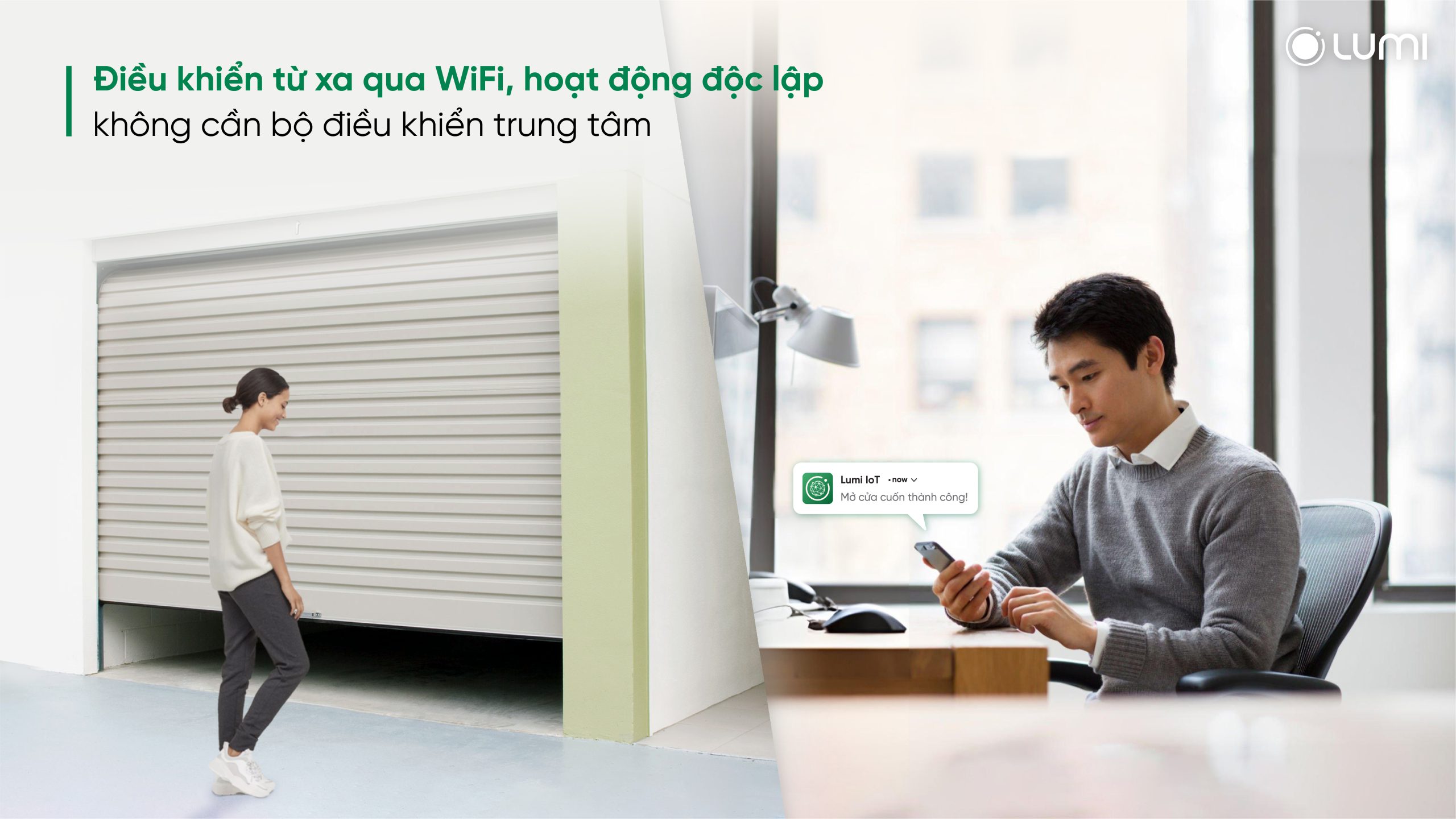 Công tắc cửa cuốn thông minh Wifi Lumi LM-S3R/W Công tắc cửa cuốn thông minh điều khiển dễ dàng thông qua Wifi