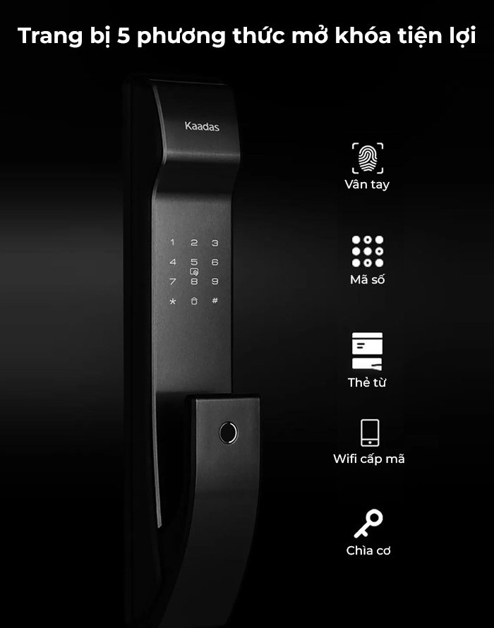 Khóa vân tay Kaadas K9-5W tích hợp Wifi & cảm biến mở cửa 12 kaadas k9 5w b1