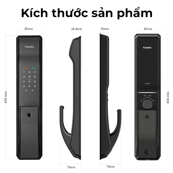 Khóa vân tay Kaadas K9-5W tích hợp Wifi & cảm biến mở cửa 24 kaadas k9 5w b13