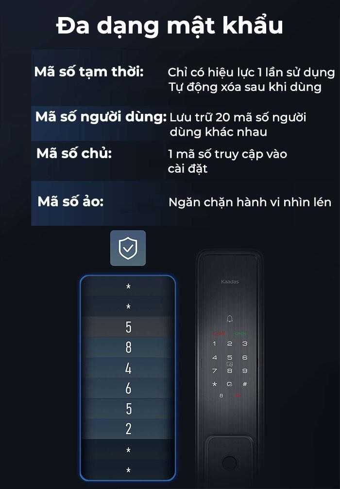Khóa cửa vân tay Kaadas Q3 kết hợp chuông cửa - Model 2024 chiến lược từ hãng 18 kaadas q3 b5