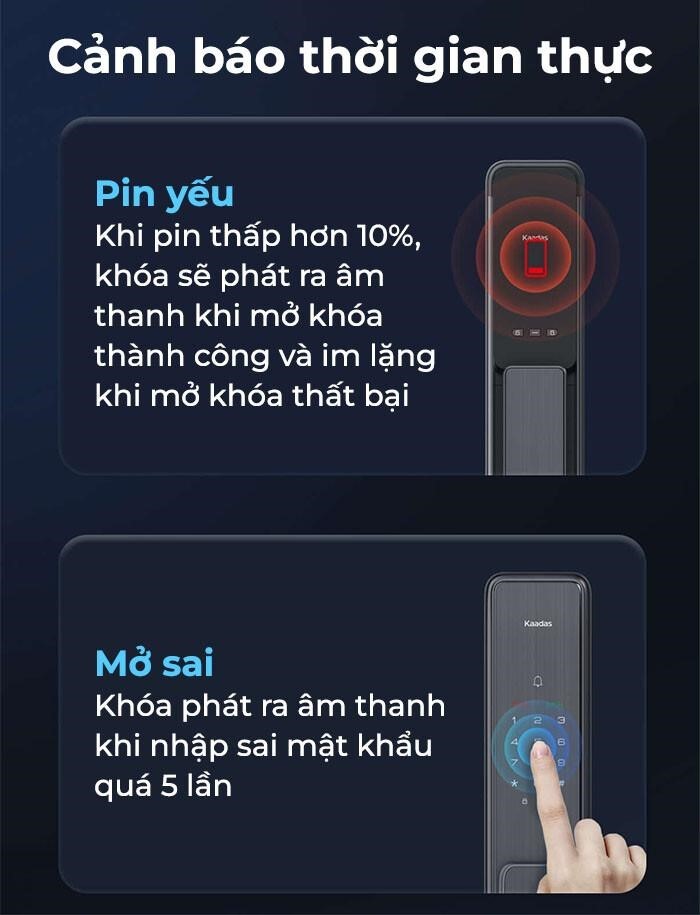 Khóa cửa vân tay Kaadas Q3 kết hợp chuông cửa - Model 2024 chiến lược từ hãng 19 kaadas q3 b6