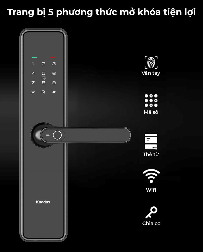 Khóa cửa vân tay S500-5W nâng cấp Wifi 15 kaadas s500 5w b1 98dc9362 7ef1 4e0d 9e93 8b81210b5d21