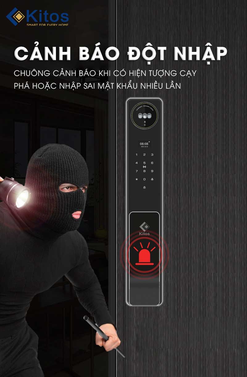 Khóa cửa vân tay có camera + màn hình Kitos KT X8 22 kitos kt x8 11
