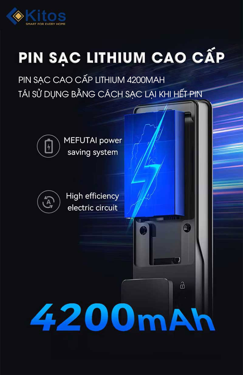 Khóa cửa vân tay có camera + màn hình Kitos KT X8 23 kitos kt x8 12