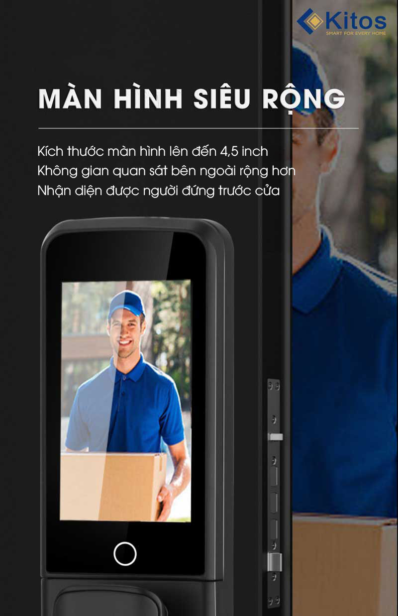 Khóa cửa vân tay có camera + màn hình Kitos KT X8 17 kitos kt x8 6